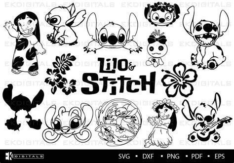 Lilo And Stitch Bundle Logo Vinyl Stencil Disney Clipart Etsy