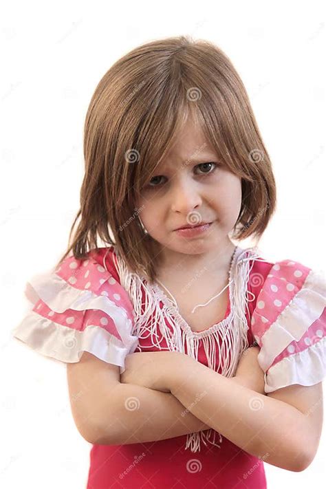 Upset Little Girl Stock Image Image Of Arms Girl Pink 41910301