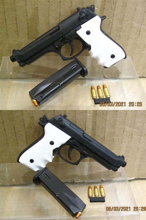 13 Scale Miniature Model Kit Pistol Beretta M92f Black Color Etsy