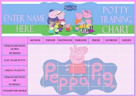 Digital Inspired Peppa Pig Reward Chart Potty Chart