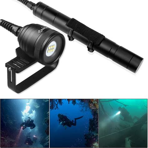 Div10w Professional Diving Torch Flashlight Waterproof 4500lm 6x Xm L2