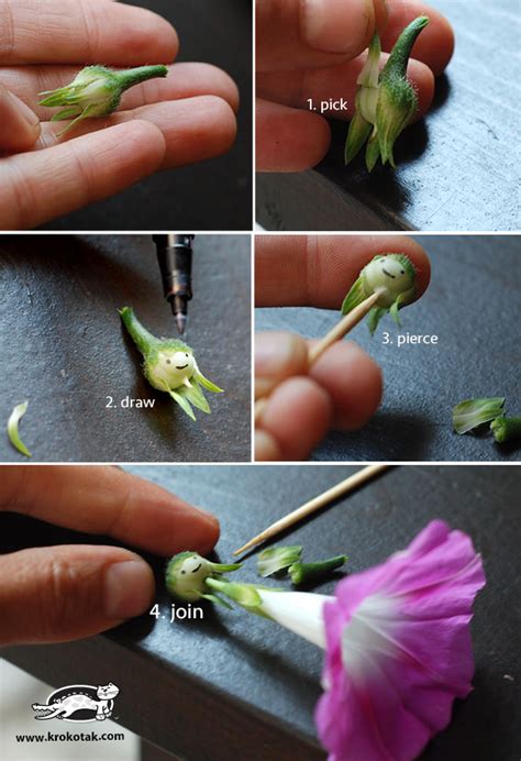 krokotak diy flower fairy dolls  morning glory