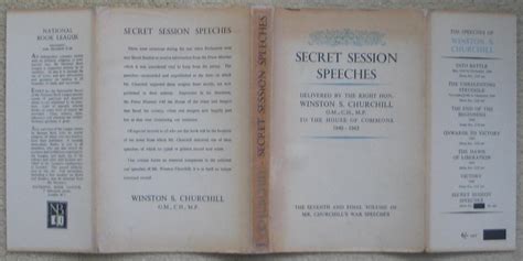 Secret Session Speeches By Churchill Winston Spencer Fine Cloth Bound