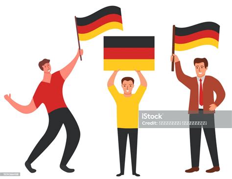 Business People Holding German Flag Man In Suit Hand Holding National