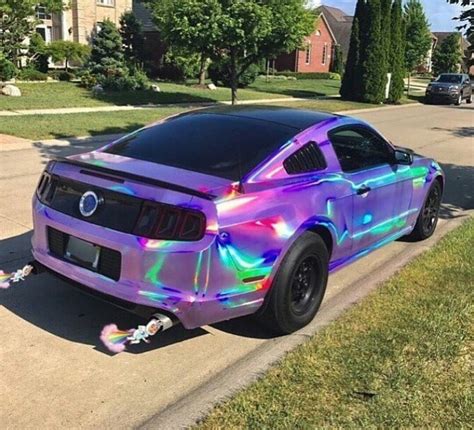 Custom Rainbow Paint Mustang Coches Deportivos Coches Chulos Autos