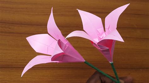 Colors Paper Paper Lily Flower Making Easy Origami Lily Origami Flower