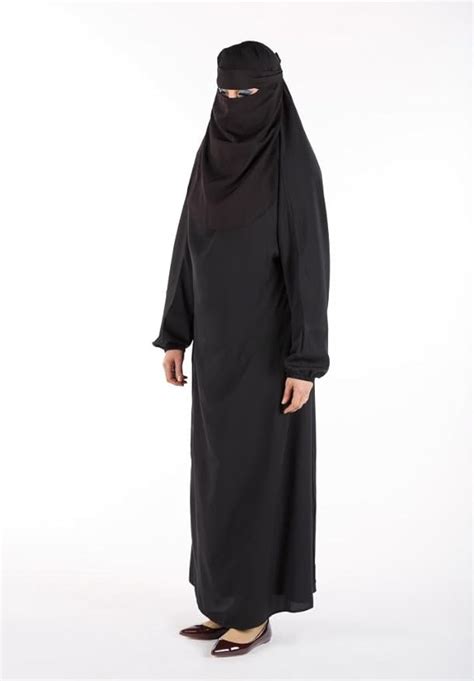 Muslim Islamic Women Full Length Plain Burkaburqa With Face Cover Veil