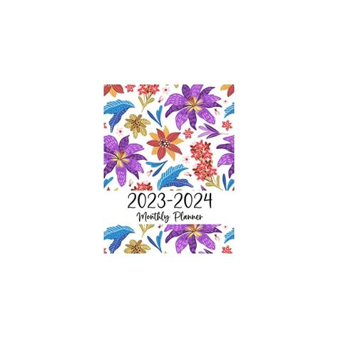 Buy 2023 2024 Monthly Planner A Floral Cover Two Years Monthly Planner Calendar Schedule