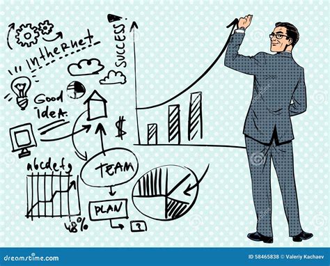 Businessman And Drawing Success Sketch Royalty Free Stock Photography