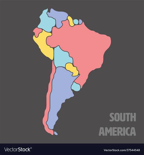 Smooth Map South America Continent Royalty Free Vector Image