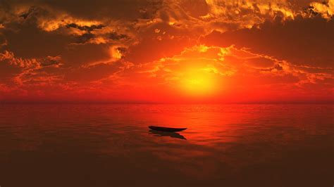 Water Nature Sky Clouds Landscape Evening Boat Sea Sun Hd Wallpaper