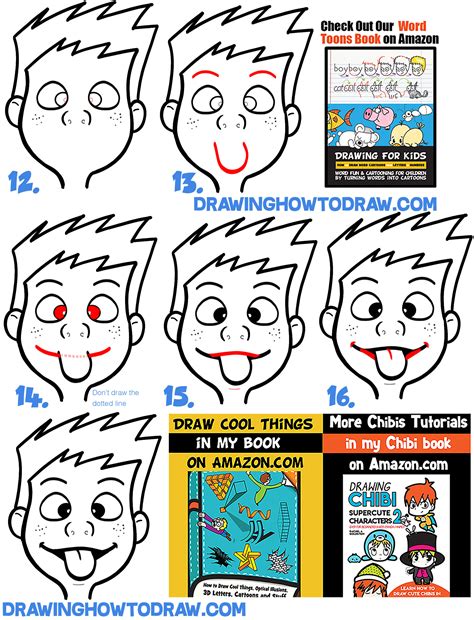How To Draw Cartoon Facial Expressions Silly Faces Tongue Sticking