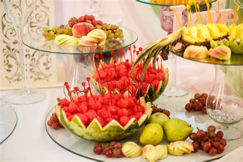 The Banquet Table With Fruits Stock Photo Image Of Adorned Occasion