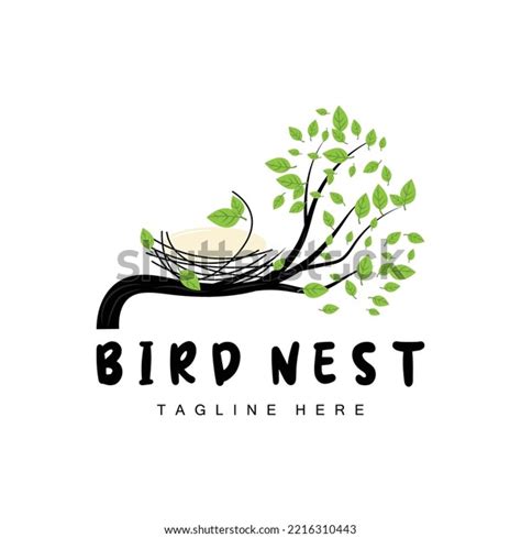 Birds Nest Logo Design Bird House Stock Vector Royalty Free