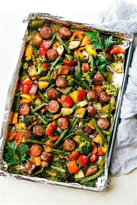 Healthy Sausage And Veggies 25 Delicious Sheet Pan Dinner Recipes