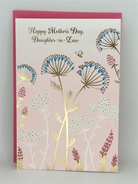 Hallmark Happy Mothers Day Card Daughter In Law Flowers Glitter New