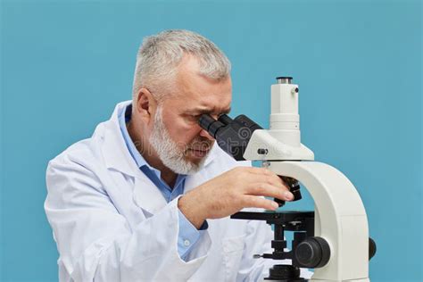 Scientist Using Microscope In Work Stock Image Image Of Research