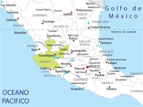 Mapa De Jalisco Guanajuato Ciudad De Guanajuato Jalisco
