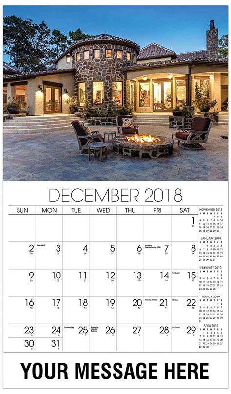 Luxury Custom Home Wall Calendar 65¢ Advertising Calendar For Realtors