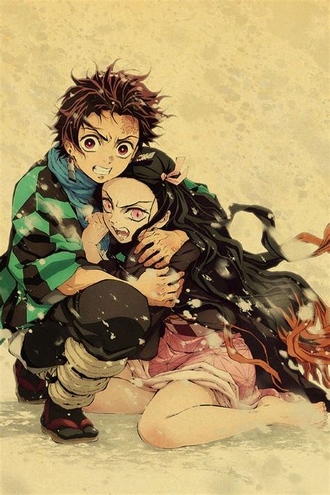 Vintage Posters Demon Slayer Kimetsu No Yaiba Anime Poster Wall Art