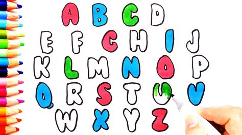 Como Dibujar Y Pintar Alfabeto Y Letras Kawaii Videos Para Niños