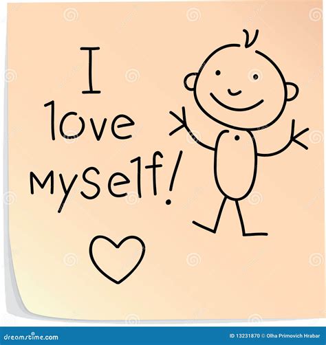 Post It With Words I Love Myself Illustration 13231870 Megapixl