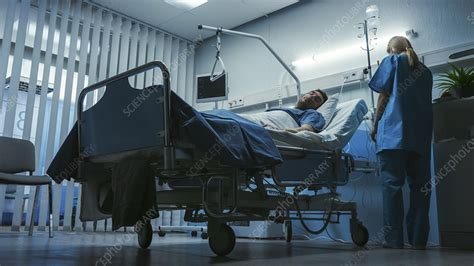 Sick Man Lying In A Hospital Bed Stock Image F0333192 Science