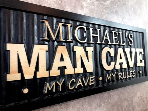 Personalized Man Cave Sign Custom Man Cave Name Sign For Bar Etsy