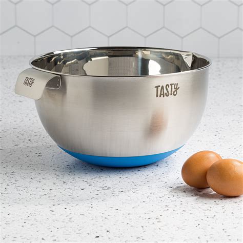 Tasty Stainless Steel Mixing Bowl With Non Slip Base And Measuring