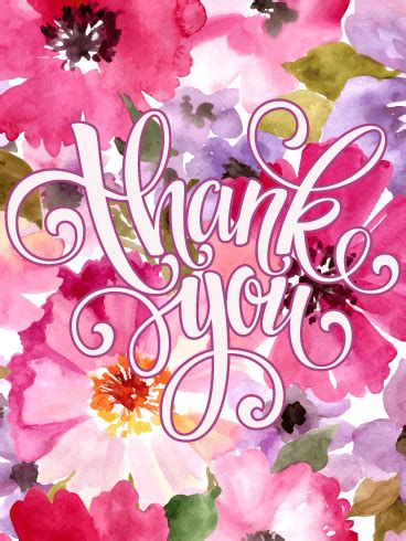 These thank you card templates and examples for various occasions should leave you with zero questions on what to say in a thank you card and thank you for always being my best supporter! Elegant Pink Flower Thank You Card | Birthday & Greeting ...