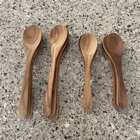 Teak Solid Wood Spoon Set Small And Large 12 Pieces For Sale In Tacoma