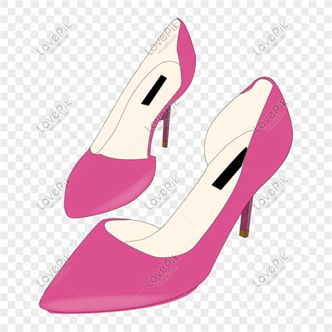 รองเท้าส้นสูงผู้หญิงสีชมพูวาดการ์ตูน Png สำหรับการดาวน์โหลดฟรี Lovepik