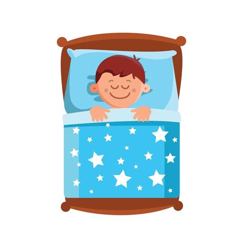Little Boy Sleeping In Bed Sweet Dreams Vector 17317700 Vector Art At