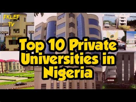 Top Best Private Universities In Nigeria Youtube