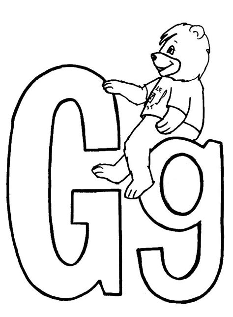 Litera G Imagine De Colorat Pentru Copii De Scos La Imprimanta