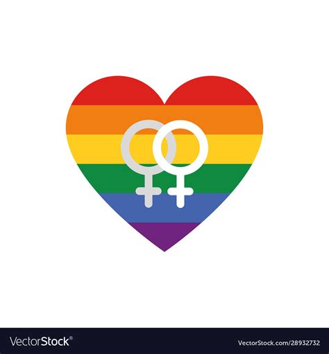 Lesbian Symbol Inside Lgtbi Heart Design Vector Image