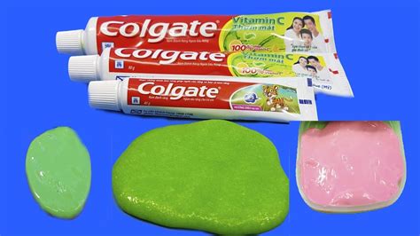 Colgate Toothpaste Slime 3 Ways No Glue No Borax 2 Ingredients