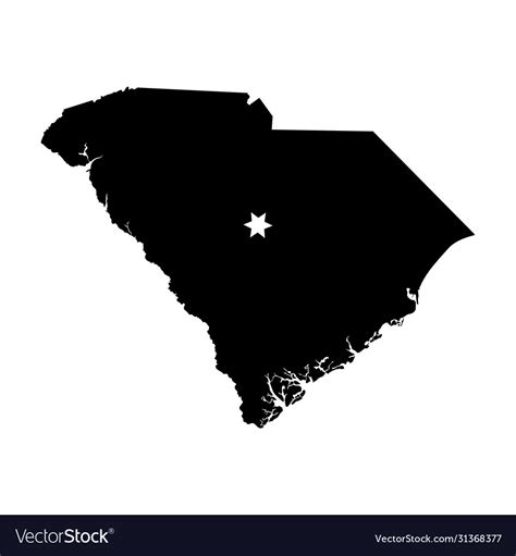South Carolina Sc State Map Usa With Capital City Vector Image