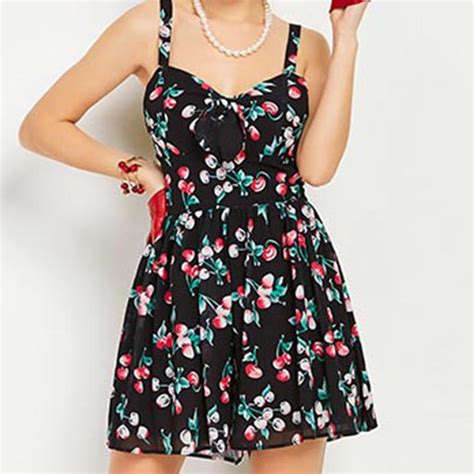 Sexy Womens Sweetheart Neckline Strappy Backless Floral Print Swing
