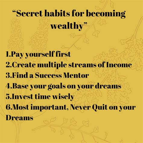 Secret Habits For Becoming Wealthy