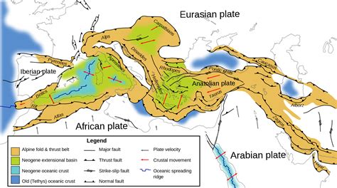 Filetectonic Map Mediterranean Ensvg Wikimedia Commons Geology