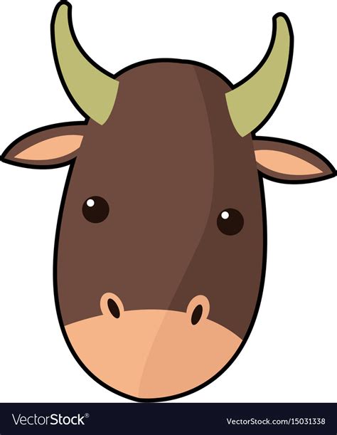 Cartoon Cute Ox Face Animal Manger Character Vector Image