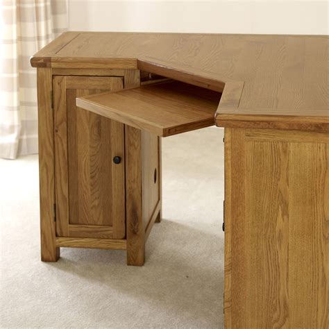 Rustic Oak Corner Desk Home Furniture Office Study Large Workstation