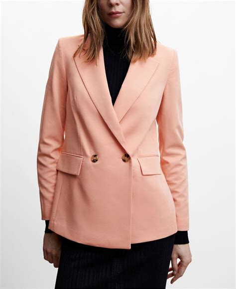 Mango Double Breasted Blazer In Pink Lyst