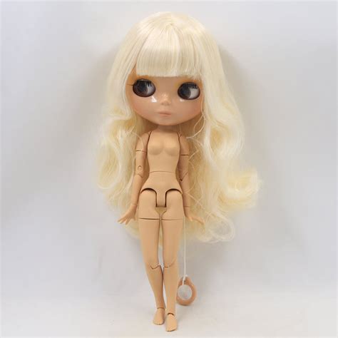 Blyth Nude Doll Cm White Hair With Bangs Tan Skin Joint Body Glossy