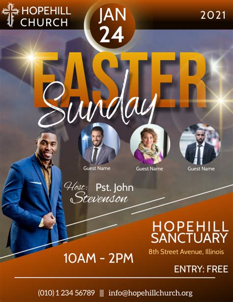 Easter Sunday Service Flyer Template Postermywall