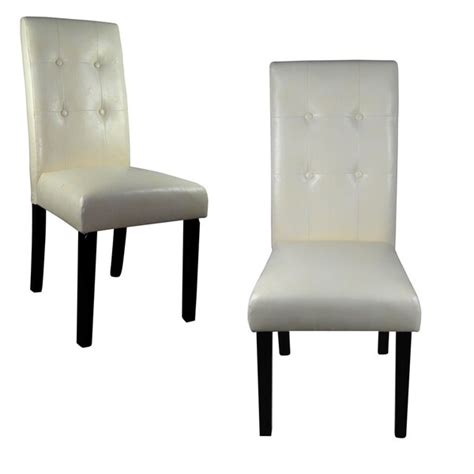 Enjoy free shipping on most stuff, even big stuff. Classic White Faux Leather Tufted Parson Chairs Set of 2 ...