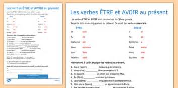 Être And Avoir Printable Worksheet French Primary Resource