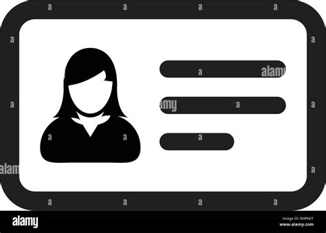 Identity Card Icon Vector Female User Person Profile Avatar Symbol In