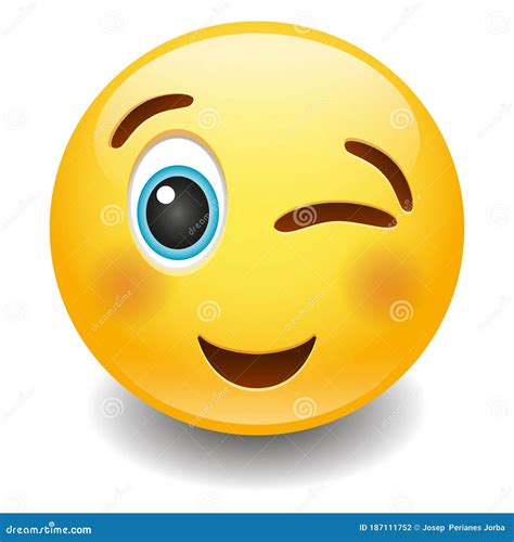 Wink Happy Expression Emoji Smiley Face Vector Design Art Stock Vector